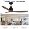 52 in. Outdoor/Indoor Integrated LED Imitation  Modern Ceiling Fan with Lights and Remote Control