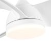 YUHAO 28 in. Integrated LED Kid's Room Matte White Ceiling Fans with Light Kit and Remote Control