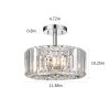 Crystal Chandelier 2-Light Modern Flush Mount Ceiling Light Fixture Semi-suction lamps