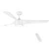 56 in. Indoor/Outdoor Matte White Indoor Ceiling Fan with Light Kit and Remote Control