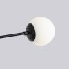 Modern American Style Chandelier, Wrought Iron Paint+Glass Lampshade, Black Dining Room Chandelier, 6 Bulbs (Excluding Bulbs)