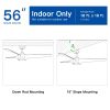 56 in. Indoor/Outdoor Matte White Indoor Ceiling Fan with Light Kit and Remote Control