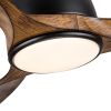 52 in. Outdoor/Indoor Integrated LED Imitation  Modern Ceiling Fan with Lights and Remote Control