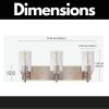 Vanity Bathroom Light Fixture Brushed Nickel 3 Lights Rustic Wall Sconce Lighting with Clear Glass Shade