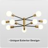 Modern American Chandeliers, Satellite Chandeliers, Black Gold Restaurant Chandeliers, Ivory Glass Lampshades, 10 Bulbs (Excluding Bulbs)