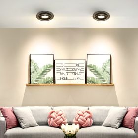 Square Round LED Embedded Elephant Trunk Lamp Living Room Ceiling Corridor Spotlight (Option: Black 15W opening120mm-Single head round-3500K)