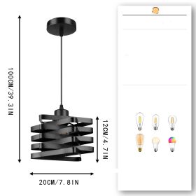 Bedside Chandelier American Vintage Living Room Bedroom Chandelier (Color: black)