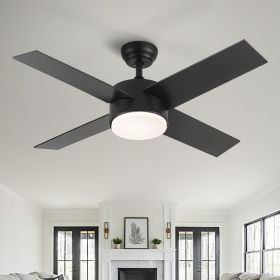 44 In Intergrated LED Ceiling Fan with Black /White  ABS Blade (Color: black)
