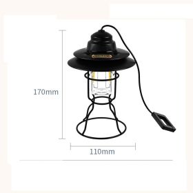Portable Retro Barn Lantern Outdoor Multifunctional Lighting (Color: black)